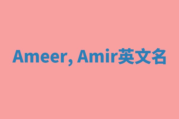 Ameer, Amir英文名